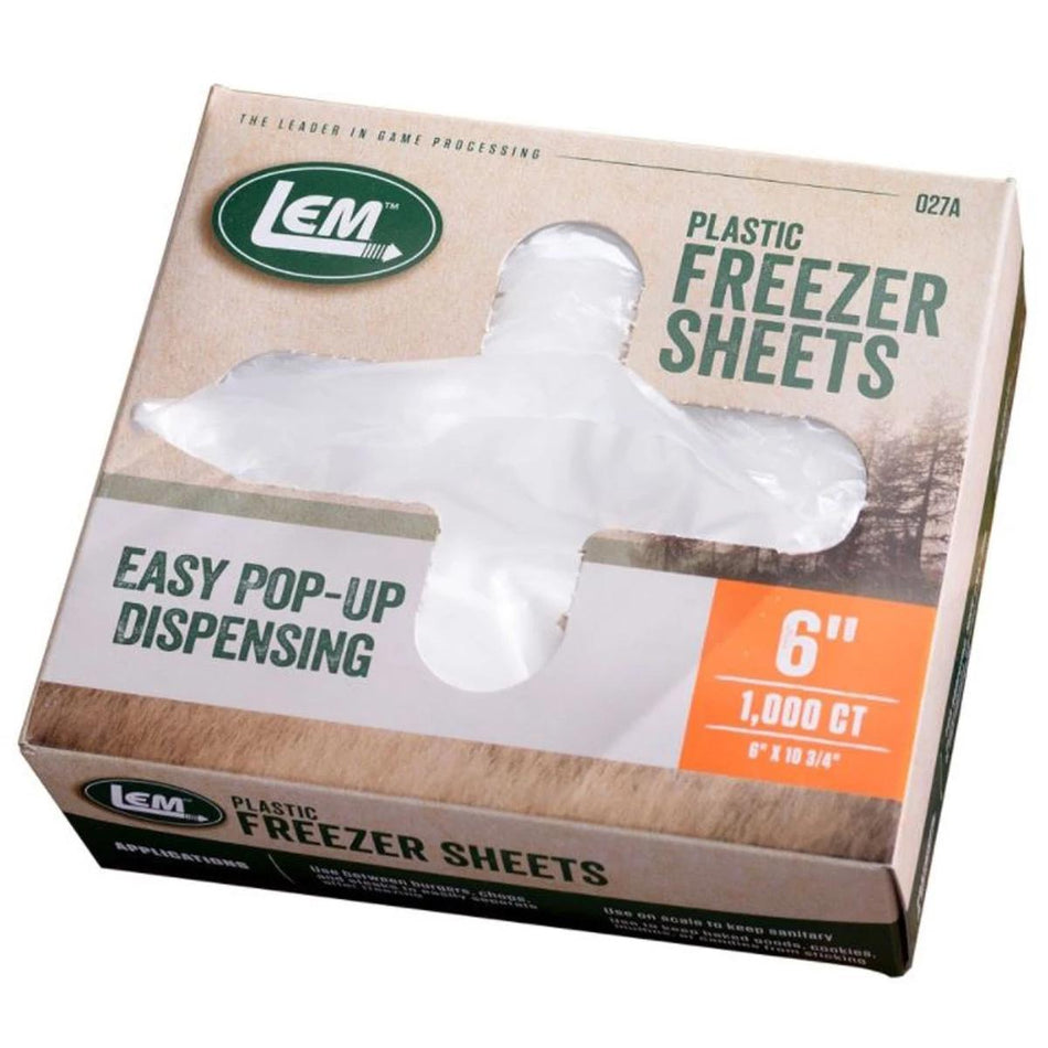 LEM 6" x 10 3/4" Polyethylene Freezer Sheets Box of 1000