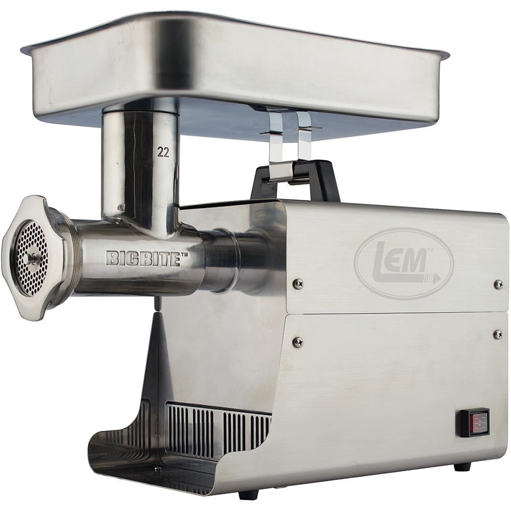 LEM Big Bite #22 Stainless Steel 1 HP Electric Meat Grinder