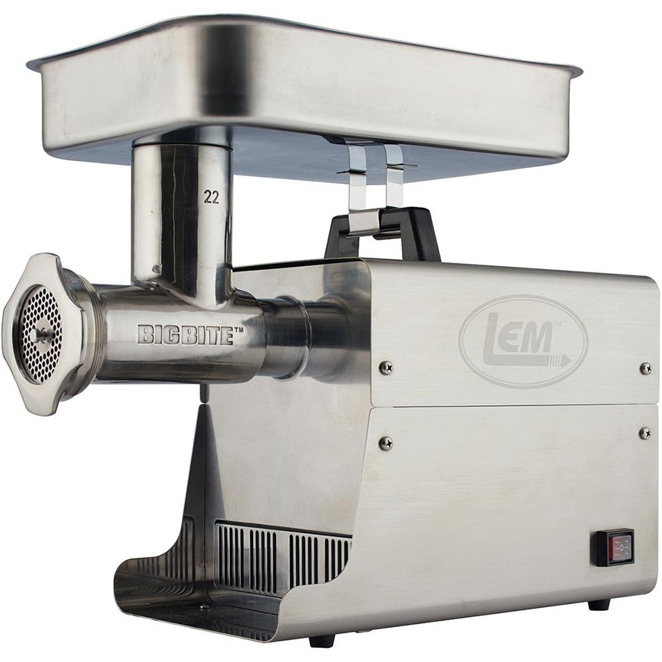 LEM Big Bite #22 Stainless Steel 1 HP Electric Meat Grinder