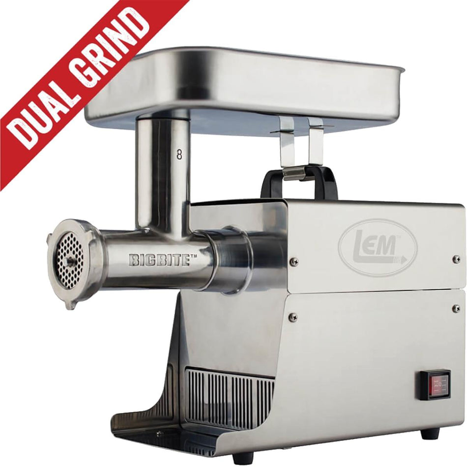 LEM #8 Big Bite 0.5 HP Dual Grind Stainless Steel Meat Grinder