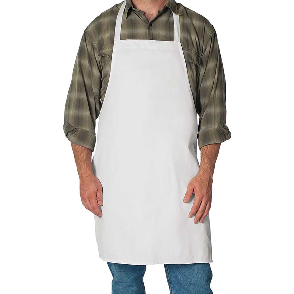 LEM Products White Chef's Kitchen Apron Heavy Weight Poly/Cotton