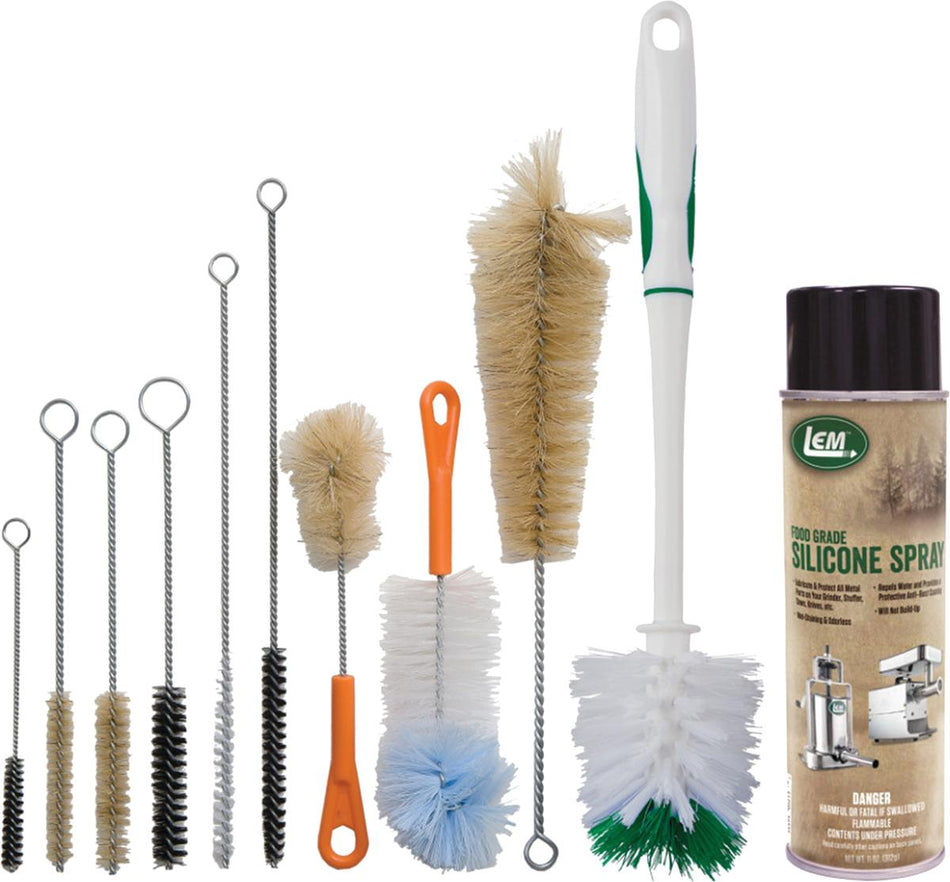 LEM Grinder Cleaning Kit - Brushes and Food Grade Silicone Spray