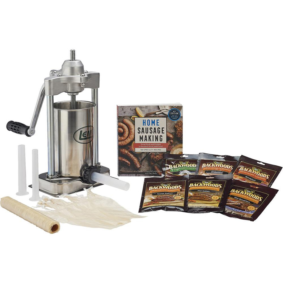 LEM Products Complete Sausage Stuffing Kit with Stuffer and Seasonings