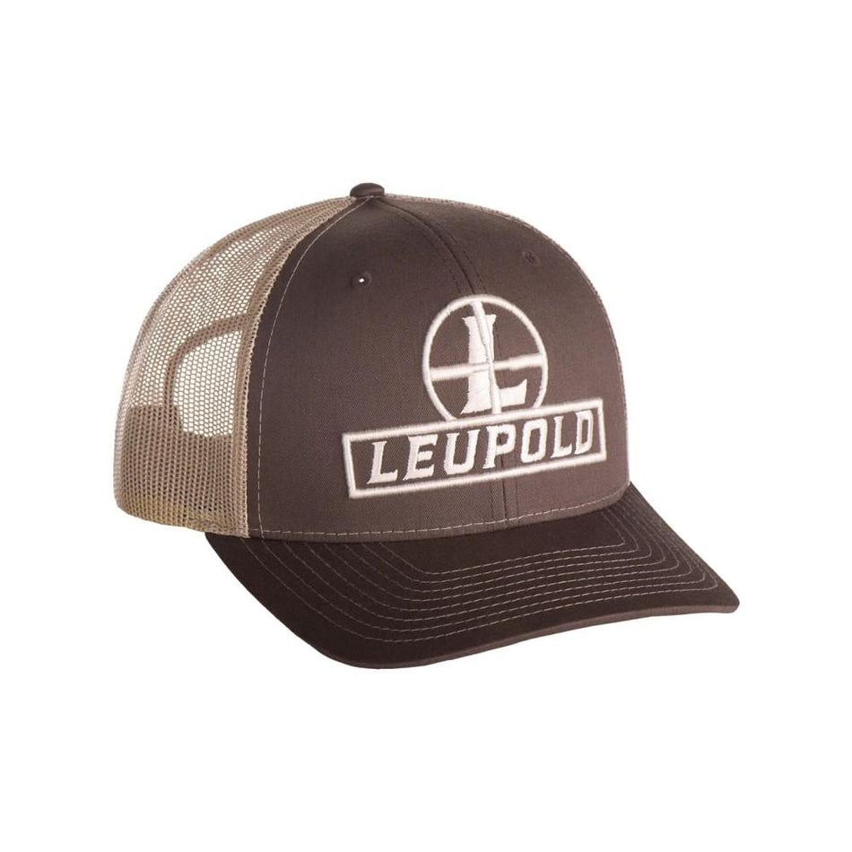 Leupold Brown Khaki Reticle Adjustable Trucker Cap