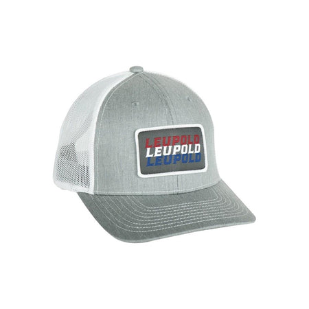 Leupold Patriot Trucker Cap Heather Grey and White