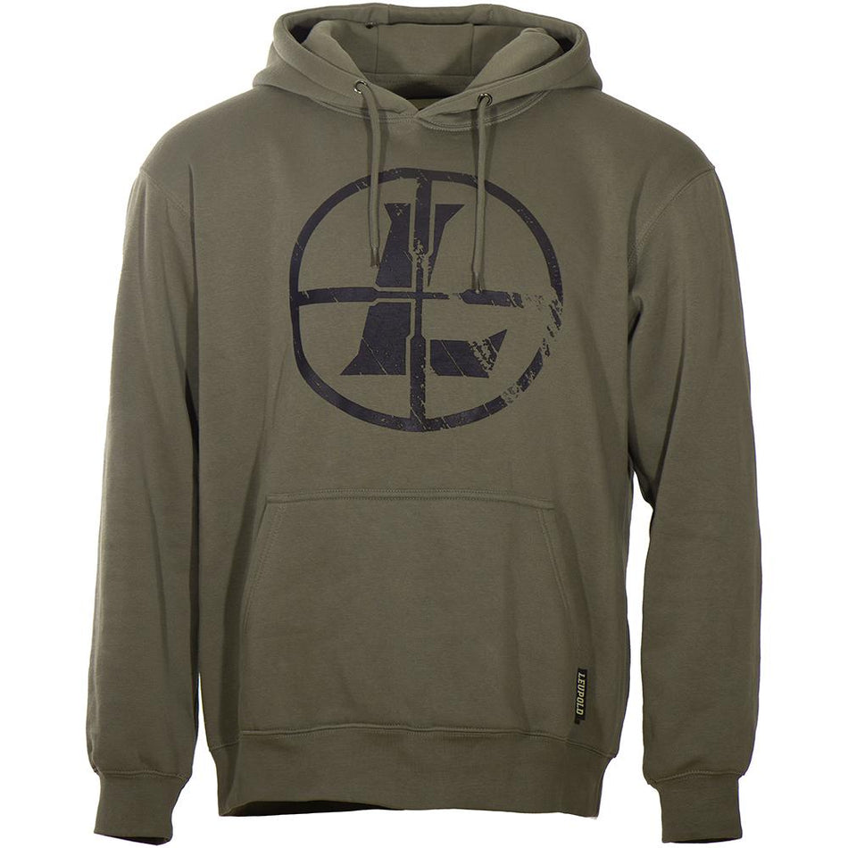 Leupold Distressed Reticle Midweight Sweatshirt Hoodie Ash Green Large