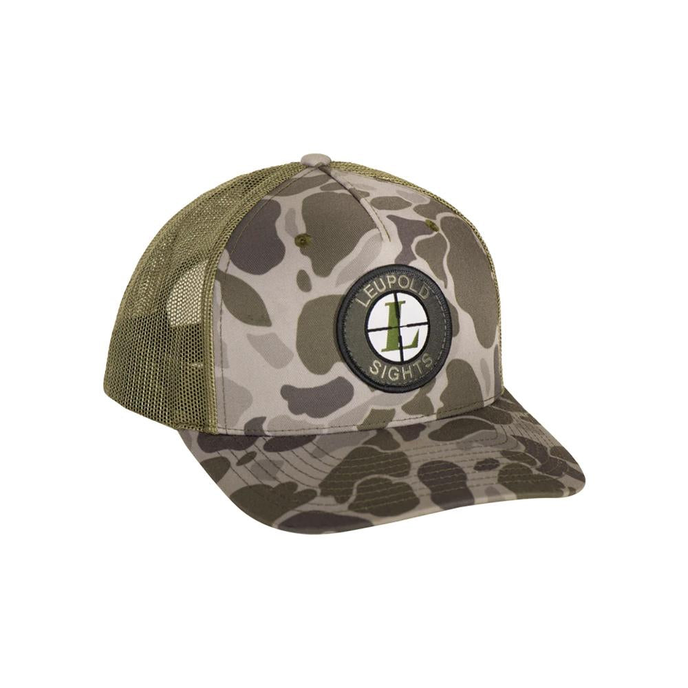 Leupold Green Duck Camo Trucker Cap Mid-Profile Snap-Back