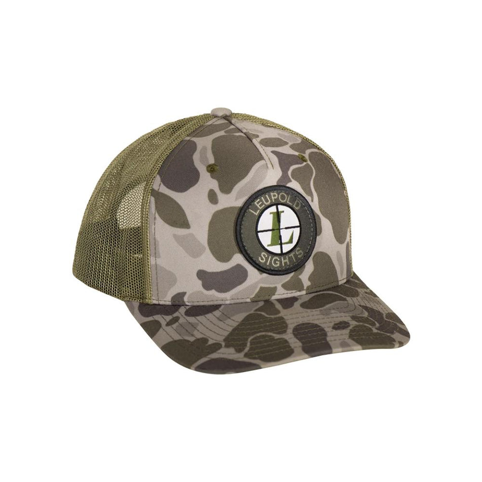 Leupold Green Duck Camo Trucker Cap Mid-Profile Snap-Back