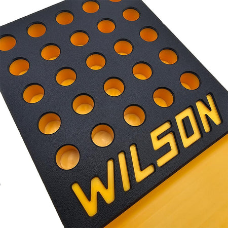 L.E. Wilson Reloading Tray .380" 25 Hole with Bullet and Primer Cup Black Yellow