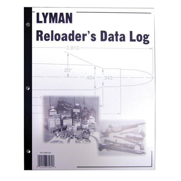 Lyman Reloading Data Log Book 50 Pages 8.5x11