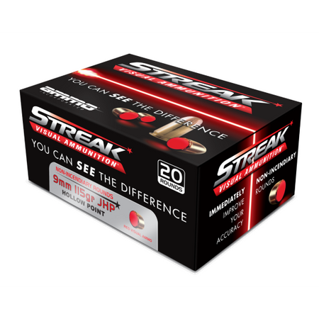 Ammo Inc 9mm Luger/Parabellum 9115JHPSTRKRED Streak Visual (RED) Jacketed Hollow Point JHP 115 Grain