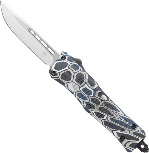 CobraTec CTK1 Medium OTF Knife Blue Cobra Skin CRKTE 3" Drop Point