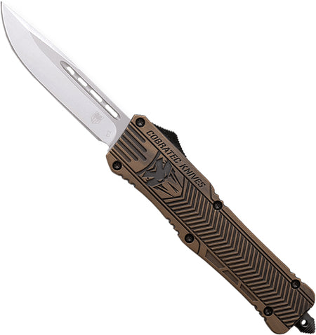 CobRaTec CTK1 Medium OTF Bronze Cerakote 3" Drop Point Blade Knife