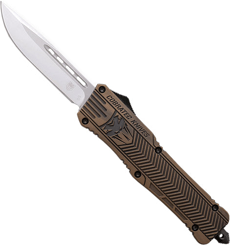 CobRaTec CTK1 Medium OTF Bronze Cerakote 3" Drop Point Blade Knife