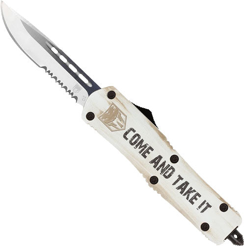 CobRaTec FS3 Medium OTF Come and Take It 3" Serrated Drop Point Blade Knife