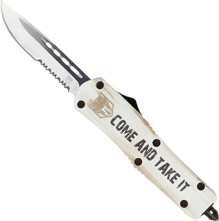 CobRaTec FS3 Medium OTF Come and Take It 3" Serrated Drop Point Blade Knife