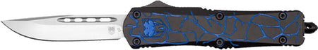 CobRaTec FS-3 Medium OTF Fractured Black and Blue 3" D2 Blade Knife