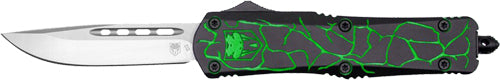 CobRaTec FS-3 Medium OTF Fractured Black and Green 3" D2 Blade Knife