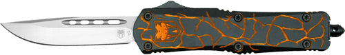 CobRaTec FS-3 Medium OTF Fractured Black and Orange 3" D2 Blade Knife