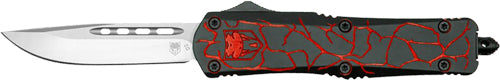 CobraTec Medium FS-3 Out The Front Knife Fractured Black/Red 3" D2