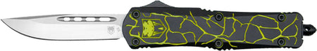 CobraTec Medium FS-3 Out The Front Knife Fractured Black/Yellow 3" D2