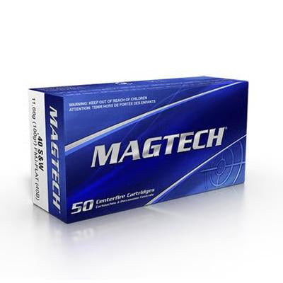 Magtech .40 S&W Handgun Ammo Sport Shooting Range/Training Full Metal Jacket Flat Nose FMJ 180 grain 