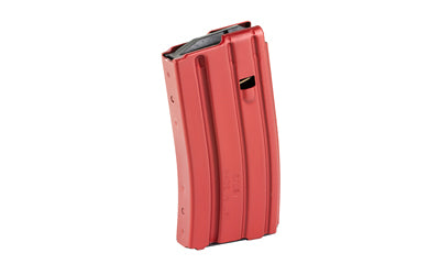DURAMAG 2023004175CPD 20-Round .223/5.56/300BLK AR-15 Aluminum Magazine, Red Body, Black Follower