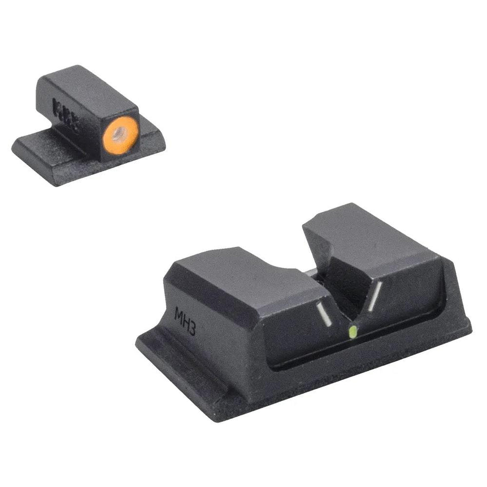 Meprolight ML41710G Hyper Bright V-Sight Pistol Set S&W M&P Full Size Compact Green Orange