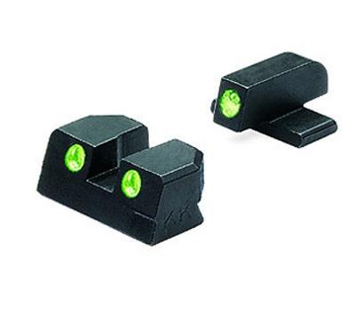 Meprolight Tru-Dot Fixed Night Sights for Springfield XD 9mm/.40 S&W Green Front Green Rear