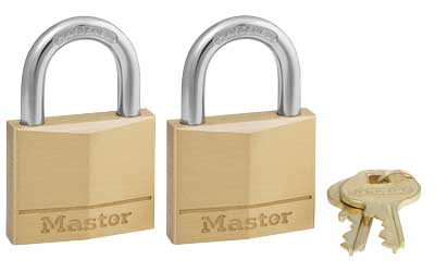 Master Lock No. 140T Brass Body Padlock Keyed Alike 2 Pack