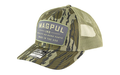 Magpul Go Bang Structured Trucker Hat, Snapback Closure, Bottomland Camo Pattern MAG1102-346
