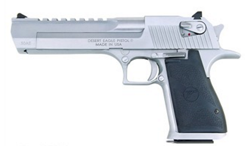 Desert Eagle .357 Mag 6" Barrel, Brushed Chrome Finish, Black Rubber Grip