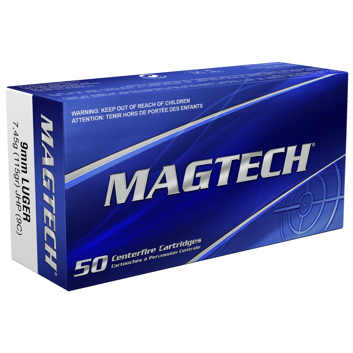 Magtech 9mm Luger/Parabellum 9C Sport Shooting Range/Training Jacketed Hollow Point JHP 115 Grain