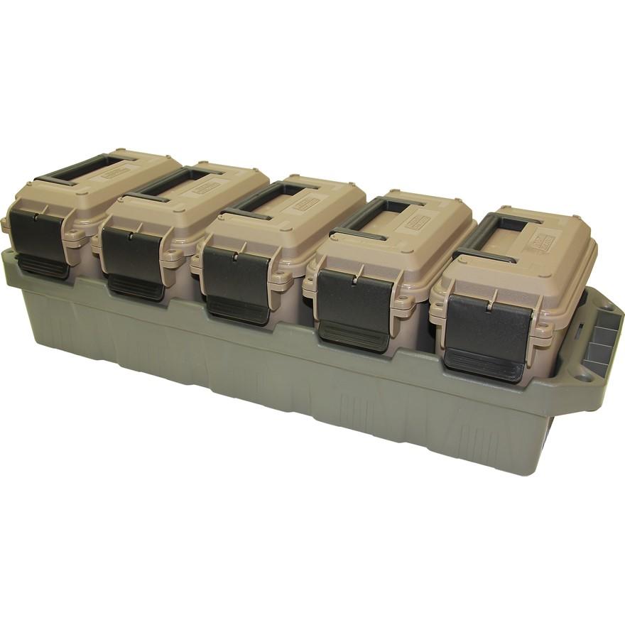MTM 5-Can Ammo Crate Mini with O-Ring Sealed Cans FDE/Army Green
