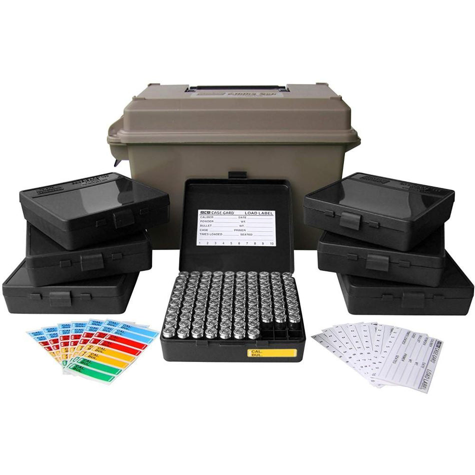 MTM AC50 Ammo Can with 7 P-100-45 Boxes .45 ACP Dark Earth Holds 700 Rounds