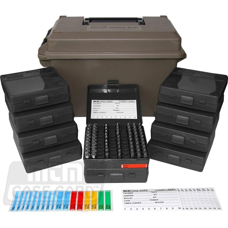 MTM AC50 9mm Ammo Storage Can with 10 P1009 Boxes Dark Earth
