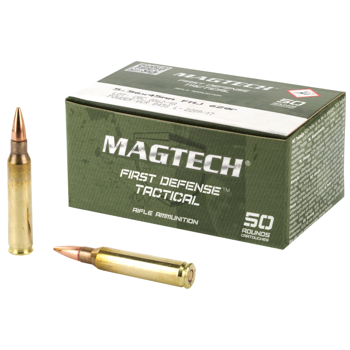 Magtech 5.56x45mm NATO 556B First Defense Tactical/Training Full Metal Jacket FMJ 62 Grain