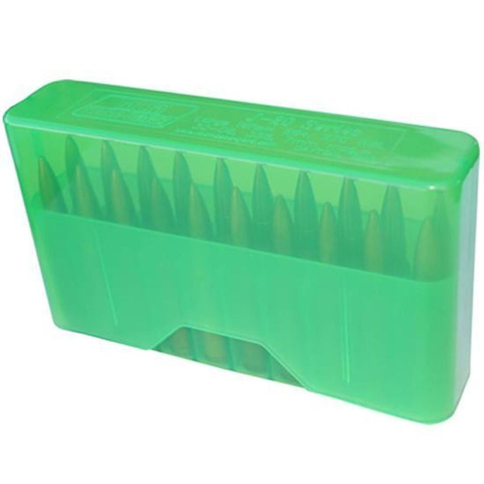MTM Case-Gard J-20 Slip Top Ammo Box 7mm Rem to 338 Win Clear Green