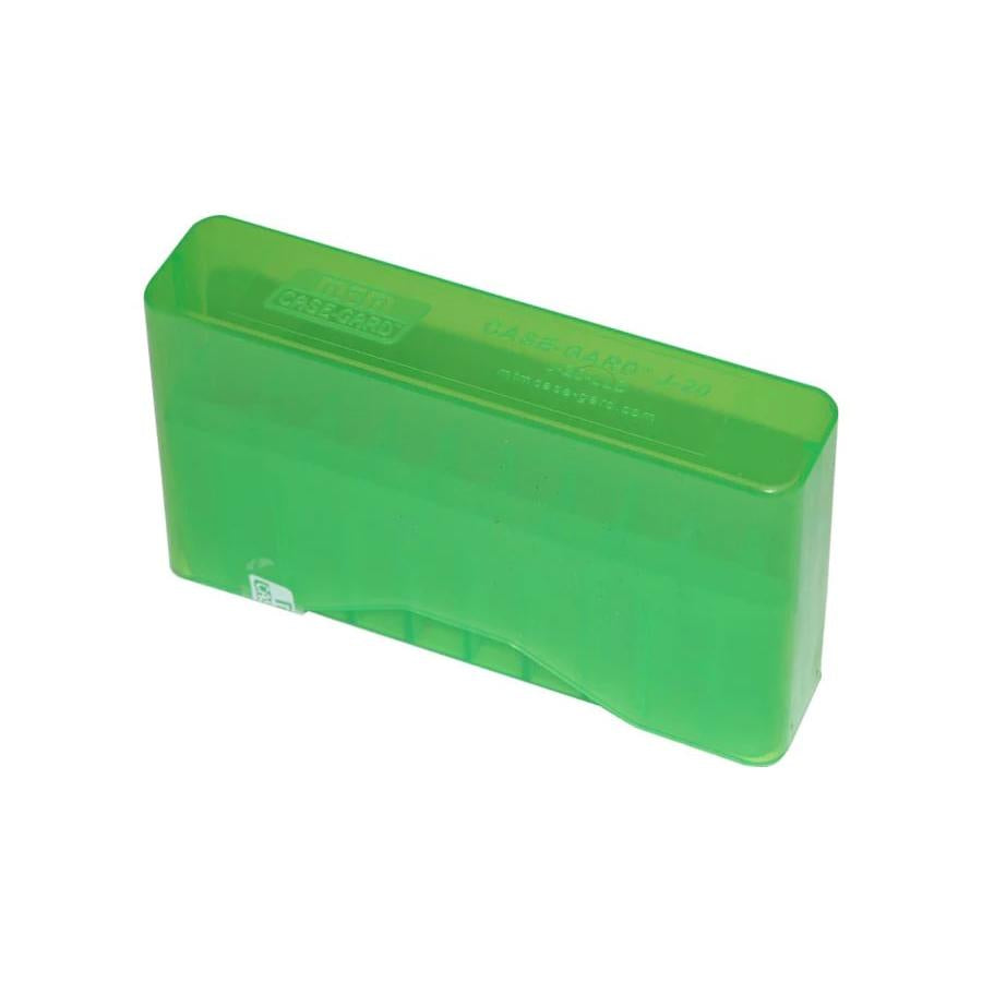 MTM Case-Gard J-20 Slip Top Rifle Ammunition Box 20 Round Clear Green