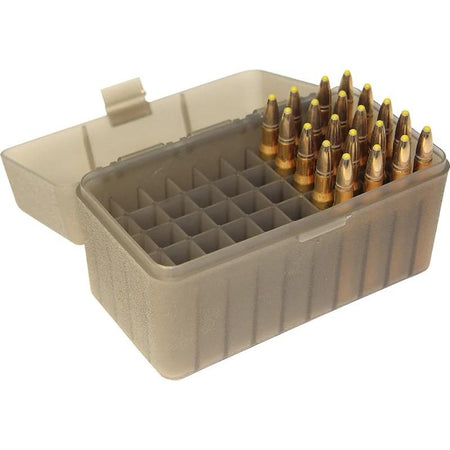 MTM Case-Gard Flip Top Rifle Ammo Box .270/.30-06/.25-06 Clear Smoke