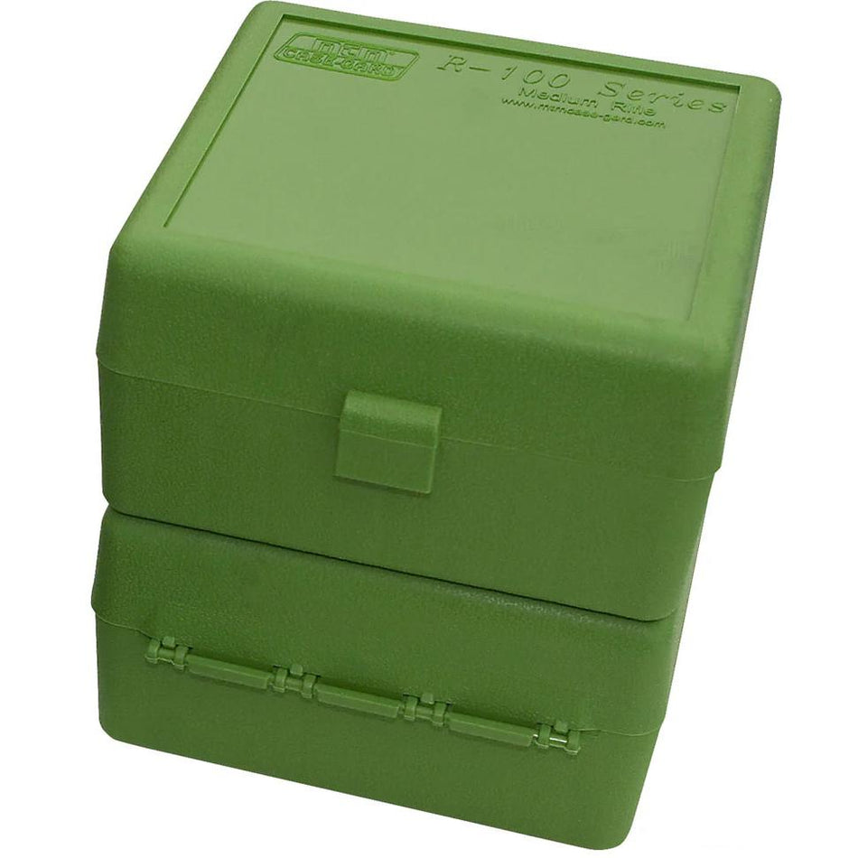 MTM Case-Gard RM100 Series 100-Round Rifle Ammo Storage Box 308 Win Green