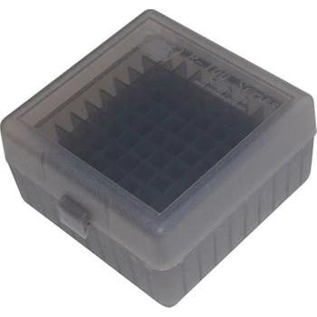 MTM Case-Gard RS-100 Flip Top 100-Round Ammo Box .223 204 Ruger 6x47 Clear Smoke