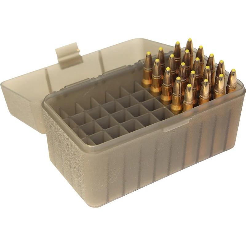 MTM Case-Gard 50-Round Flip-Top Ammo Box 223 Rem / 204 Ruger / 6x47 Clear Smoke