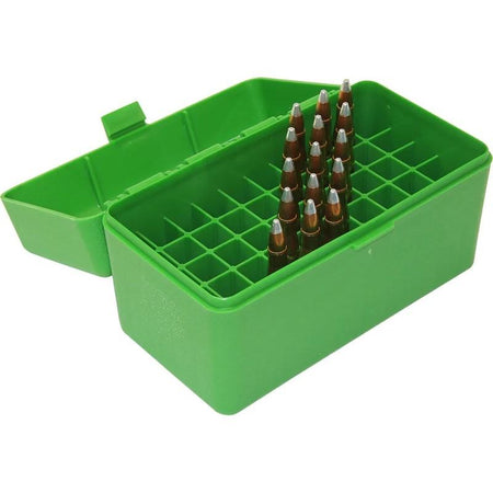 MTM Case-Gard R-50 Series 50-Round Rifle Ammo Storage Box Green