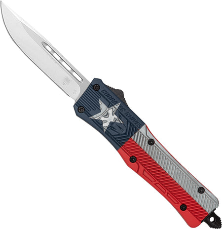 CobRaTec CTK1 Medium OTF Texas State Flag 3" Drop Point Blade Knife