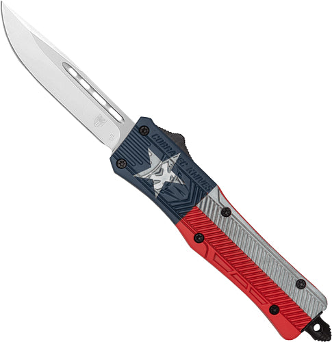 CobRaTec CTK1 Medium OTF Texas State Flag 3" Drop Point Blade Knife
