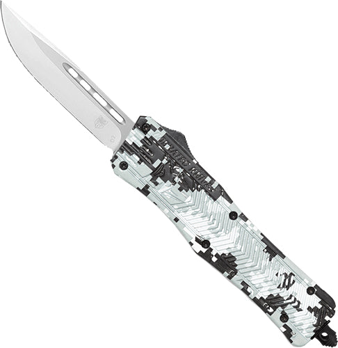 CobRaTec CTK1 Medium OTF Winter Digital Camo 3" Drop Point Blade Knife