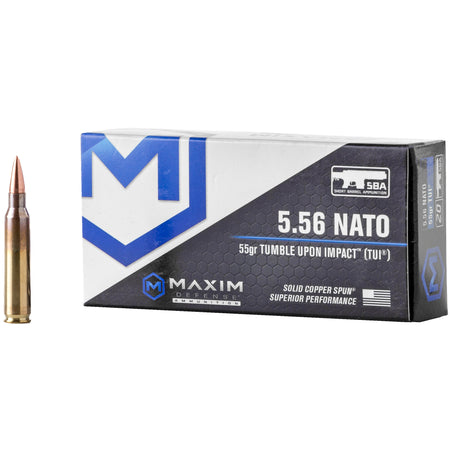 Maxim Defense 5.56x45mm NATO MXM49000 SBA Short Barrel Ammunition Copper 55 Grain