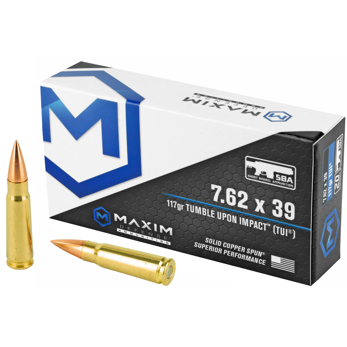 Maxim Defense 7.62x39mm MXM49003 SBA Short Barrel Ammunition Copper 117 Grain