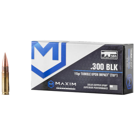 Maxim Defense .300 AAC Blackout MXM49004 SBA Short Barrel Ammunition Copper 115 Grain